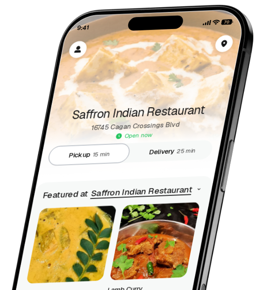 Saffron Indian Restaurant app preview