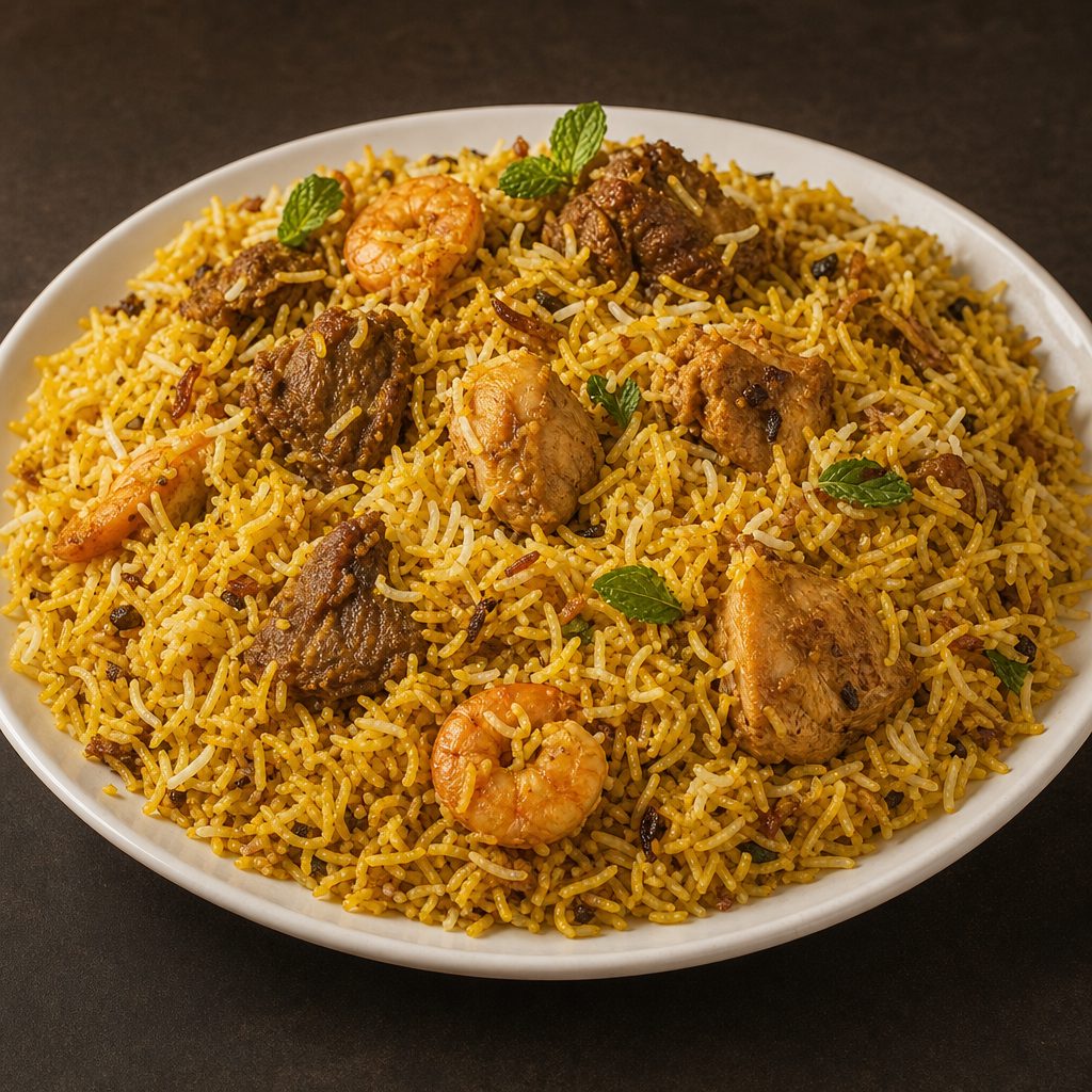 Nawabi (Lamb, Shrimp, Chicken).