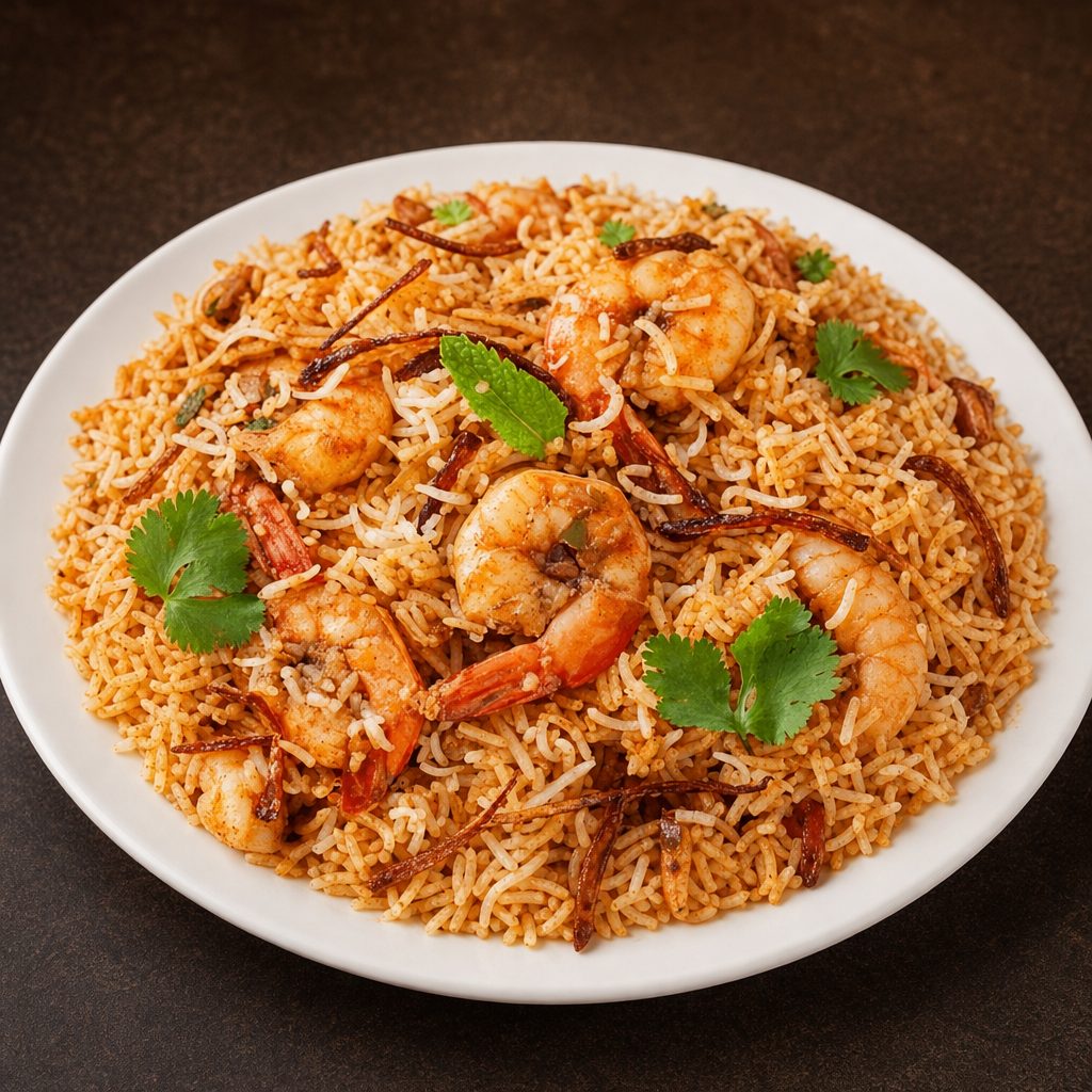 Shrimp Biryani.
