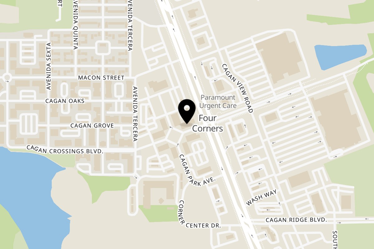 Map showing the location of Saffron Indian Restaurant on 16745 Cagan Crossings Blvd in Clermont